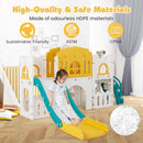 All-in-1 Toddler Slide Playset Playground with Tunnel and Ladder and Basketball by LJGDeals