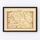 Vintage Map of Wyoming 1928