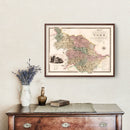 Vintage Map of West Riding of York County England, 1834