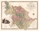 Vintage Map of West Riding of York County England, 1834