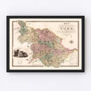 Vintage Map of West Riding of York County England, 1834