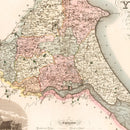 Vintage Map of East Riding of York County England, 1834