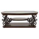 Laney 1-shelf Glass Top Rectangular Coffee Table Deep Merlot