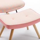 35.5 inch Rocking Chair, Soft Houndstooth Fabric Leather Fabric Rocking Chair for Nursery, Comfy Wingback Glider Rocker with Safe Solid Wood Base for Living Room Bedroom Balcony (pink)