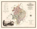 Vintage Map of Warwick England, 1830