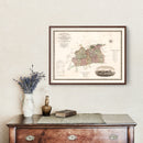 Vintage Map of Surrey England, 1829