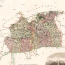 Vintage Map of Surrey England, 1829