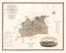 Vintage Map of Surrey England, 1829