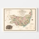 Vintage Map of Suffolk England, 1831
