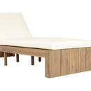 Adjustable Outdoor Chaise Lounge Patio Recliner - Beige / Light Teak by HouseOfZazla