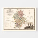 Vintage Map of Stafford England, 1830