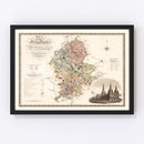 Vintage Map of Stafford England, 1830