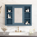 Wall Mounted Medicine Cabinet With Mirror, Storage Cabinet Featuring 6 Open Shelves And Adjustable Interior