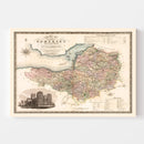 Vintage Map of Somerset England, 1829