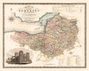 Vintage Map of Somerset England, 1829