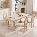 French Country Dining Chairs Set of 2 with Upholstered Round Back