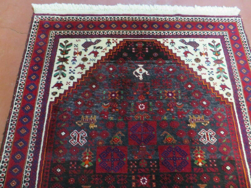 4' X 7' Vintage Handmade Indian Jaipur Rug Bird Carpet