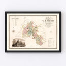 Vintage Map of Oxford England, 1834