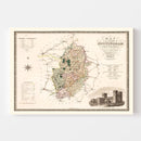 Vintage Map of Nottingham England, 1831
