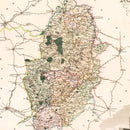 Vintage Map of Nottingham England, 1831
