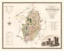 Vintage Map of Nottingham England, 1831