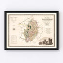 Vintage Map of Nottingham England, 1831