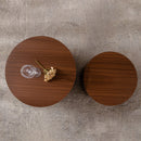 Nesting Coffee Table Set of 2 Round Wooden Tables by HouseOfZazla