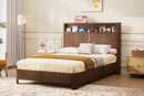 Full Extra Long Bed Frame with Storage Headboard