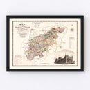 Vintage Map of Northampton England, 1830