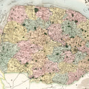 Vintage Map of Norfolk England, 1834