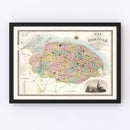 Vintage Map of Norfolk England, 1834