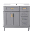 Modern Bathroom Vanity With Ceramic Sink, Soft Close Storage Cabinet by Unique Piece Furniture