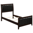 Twin Panel Bed With Headboard And Tapered Legs - Brown by HouseOfZazla