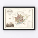 Vintage Map of Monmouth England, 1831