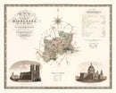 Vintage Map of Middlesex England, 1829