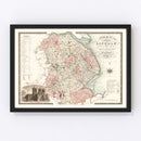 Vintage Map of Lincoln England, 1831