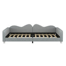 Upholstered Daybed, Sherpa Fabric Sofabed With Cloud-Shaped Backrest