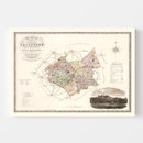 Vintage Map of Leicester England, 1830