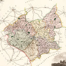 Vintage Map of Leicester England, 1830