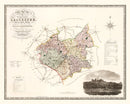 Vintage Map of Leicester England, 1830
