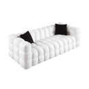 84.3 length, 35.83" deepth, human body structure for USA people, marshmallow sofa,boucle sofa, White color,3 seater