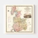 Vintage Map of Map of the county palatine of Lancaster England, 1830