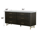 Clayten - Dresser - Marble Top & Espresso