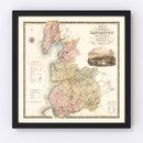 Vintage Map of Map of the county palatine of Lancaster England, 1830