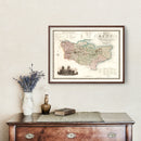 Vintage Map of Kent England, 1829