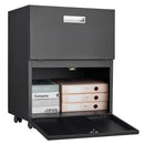 Office Furniture Copier Cabinet 2 Door Steel Copier Stand Mobile Pedestal File Printer Stand - Black by HouseOfZazla