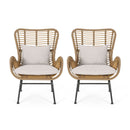 Modern Aesthetic Outdoor Rattan Accent Chair With Metal Legs by HouseOfZazla
