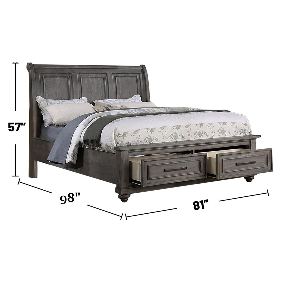 3 Piece Bedroom Set, Bed With 2 Nightstands, photo 21 of 32