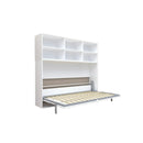 Mordern Design Twin Size Horizontal Murphy Bed With Shelf Storage For Bedroom Or Guestroom Wall Bed Space Saving Hidden Bed With New Style Gas Struts - White by Unique Piece Furniture
