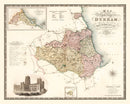 Vintage Map of Map of the County Palatine of Durham England, 1831